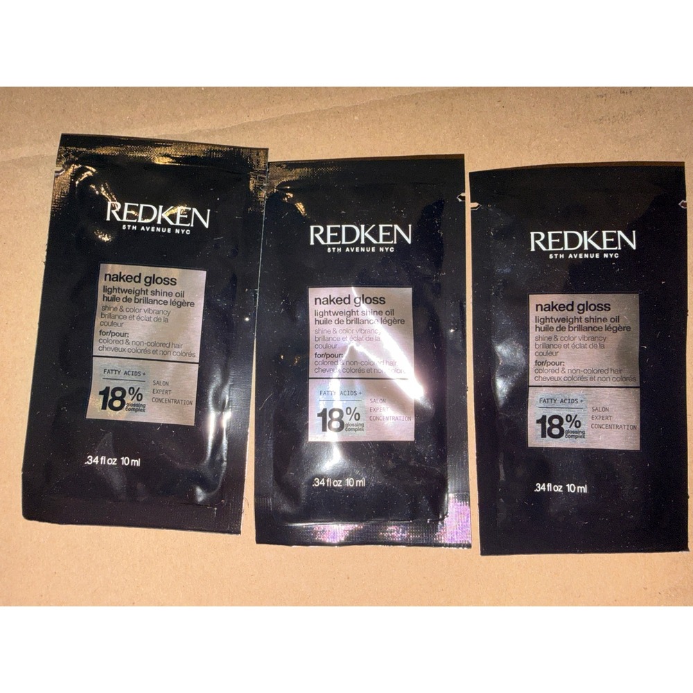 Redken Naked Gloss Lightweight Shine Oil 3 Packets hair careβ Travel